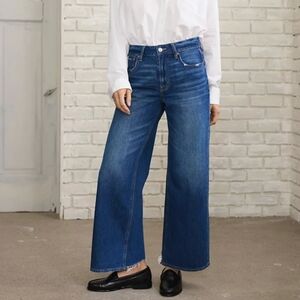 American Eagle super high rise baggy wide leg ankle jeans size 16